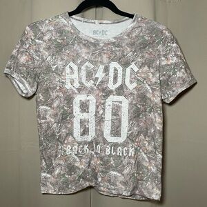 AC/DC crop camo tee